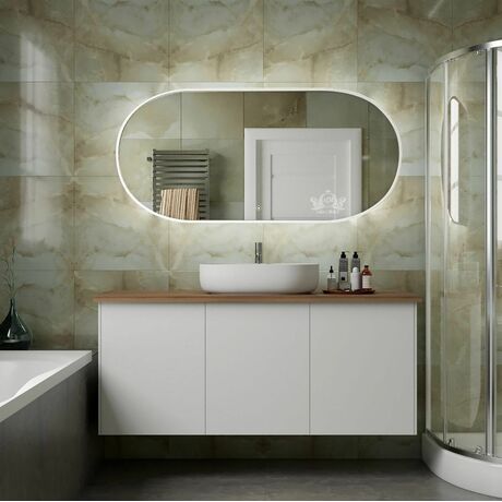 Зеркало Art&Max Bari AM-Bar-700-1500-DS-F-White с подсветкой