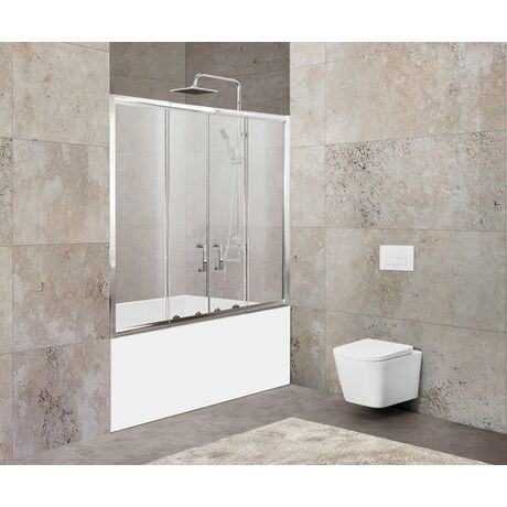 Шторка на ванну Belbagno UNIQUE-VF-2-150/180-140-P-Cr